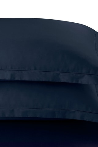 2 fundas de almohada de satén de algodón 80 hilos/cm² Uni 1 Baratta - Azul noche