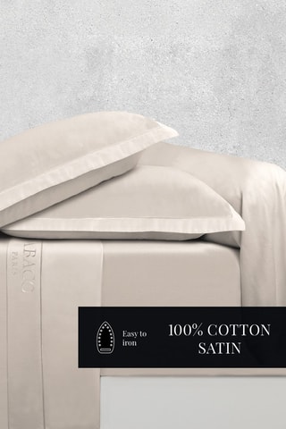2 fundas de almohada de satén de algodón 80 hilos/cm² Uni 1 Baratta - Topo