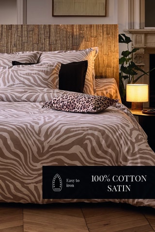 Funda de almohada de satén de algodón 80 hilos/cm² - Topo