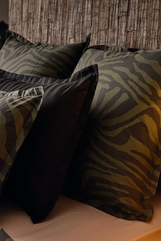 Funda de almohada de satén de algodón 80 hilos/cm² - Caqui