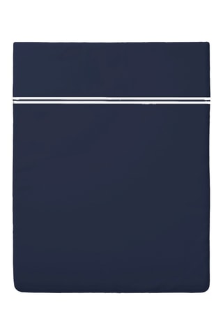 Sábana encimera de satén de algodón 80 hilos/cm² Annecy - Azul marino