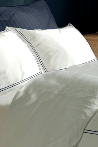 Sábana encimera de satén de algodón 80 hilos/cm² Annecy - Blanco