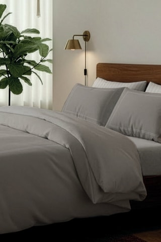 Sábana encimera de satén de algodón 80 hilos/cm² Annecy - Topo