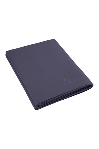 Sábana encimera de satén de algodón 80 hilos/cm² Uni 1 Barata - Azul marino