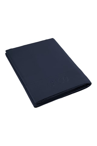 Sábana encimera de satén de algodón 80 hilos/cm² Uni 1 Barata - Azul marino