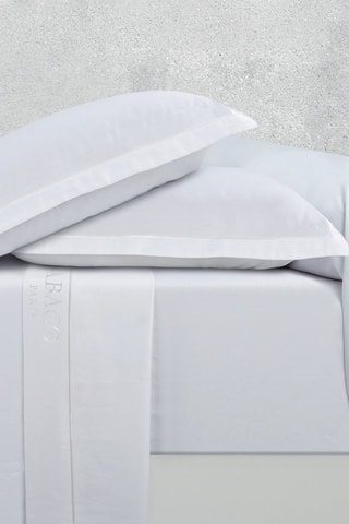 Juego de sábanas de satén de algodón 80 hilos/cm² Uni 1 Baratta - Blanco