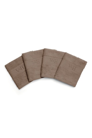 4 toallas de tocador Nuage - Castaño -  30 x 30 cm 