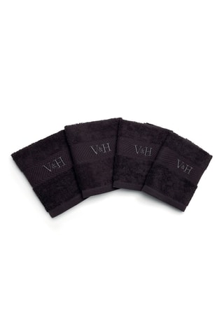 4 toallas de tocador Nuage - Gris oscuro -  30 x 30 cm 