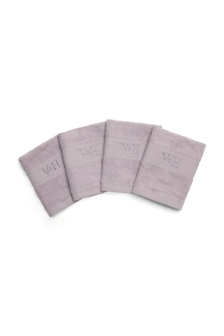 4 toallas de tocador Nuage - Lila -  30 x 30 cm 