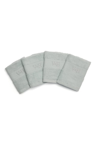4 toallas de tocador Nuage - Menta -  30 x 30 cm 