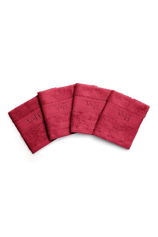 4 toallas de tocador Nuage - Rosa -  30 x 30 cm 