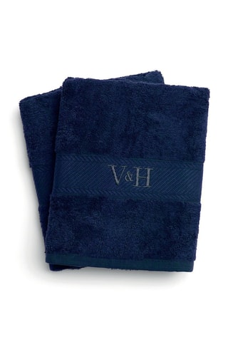 2 serviettes de toilette  Nuage - Bleu - 50 x 100 cm