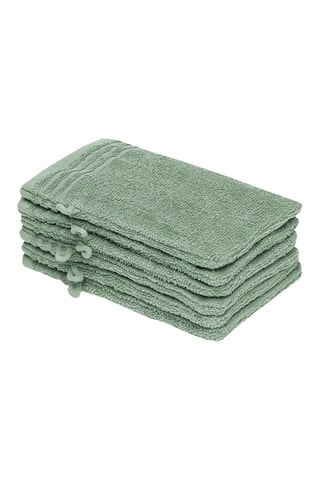 6 manoplas de baño Ecume - Verde salvia