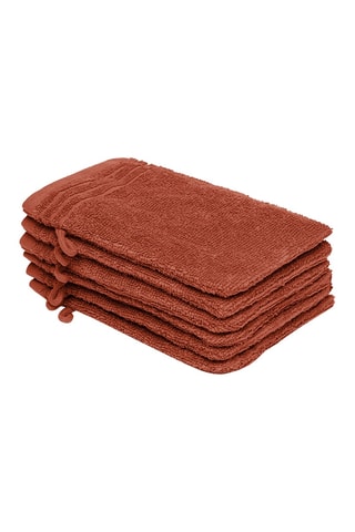 6 manoplas de baño Ecume - Rojo teja
