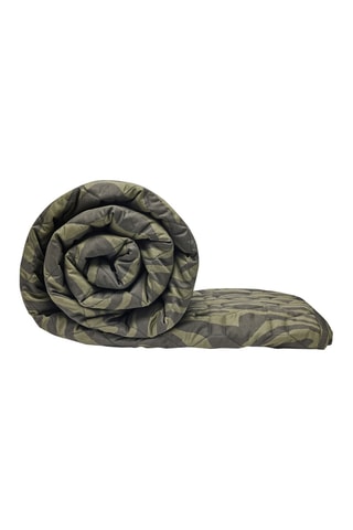 Colcha de satén de algodón 80 hilos/cm² Evasion zébrée - Verde 