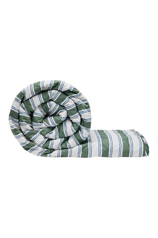 Colcha de satén de algodón 80 hilos/cm² Soline - Verde y azul marino