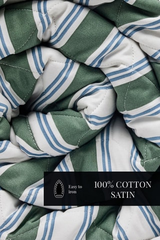 Colcha de satén de algodón 80 hilos/cm² Soline - Verde y azul marino