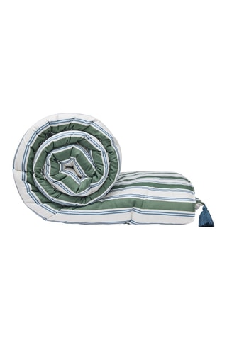 Colcha de satén de algodón 80 hilos/cm² Soline - Verde y azul marino