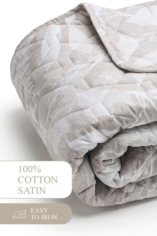 Colcha de satén de algodón 80 hilos/cm² - Topo