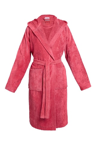 Albornoz de terciopelo con capucha Uni - Rosa viejo