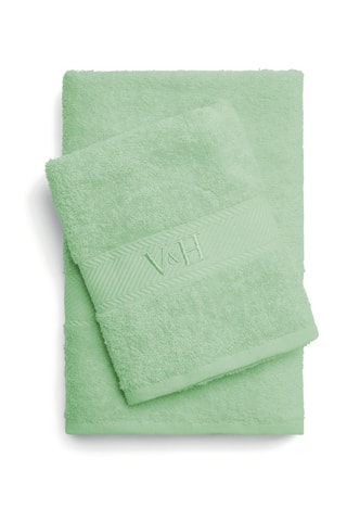 Toalla de mano y toalla de baño Nuage - Verde - 50 x 100 cm y 70 x 140 cm
