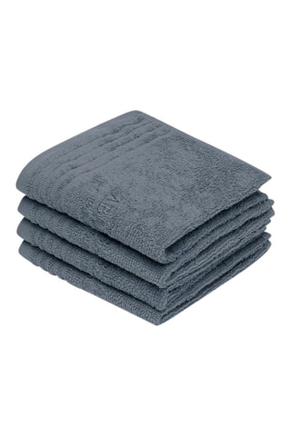 4 toallas de tocador Ecume - Azul oscuro - 30 x 30 cm