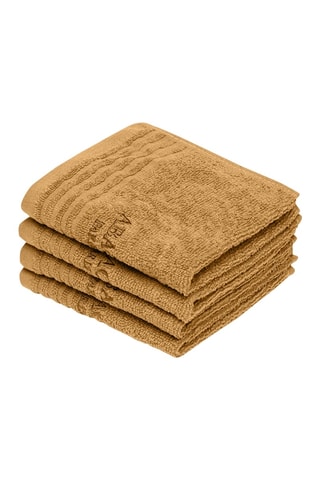 4 toallas de tocador Ecume - Mostaza - 30 x 30 cm