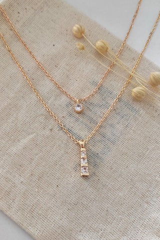 Collana laminato oro fino giallo Zirconi