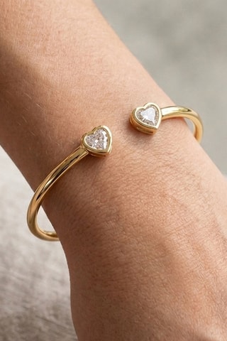 Bracciale bangle - Placcato oro giallo e zirconi