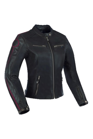 Veste en cuir de buffle Devon - Segura - Blanc, noir et rouge