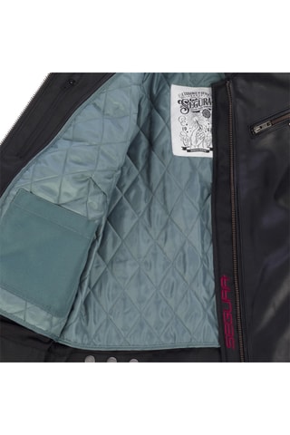 Veste en cuir de buffle Devon - Segura - Blanc, noir et rouge