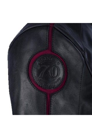 Veste en cuir de buffle Devon - Segura - Blanc, noir et rouge
