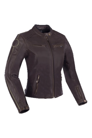 Veste en cuir de buffle Devon - Segura - Marron, noir et vert