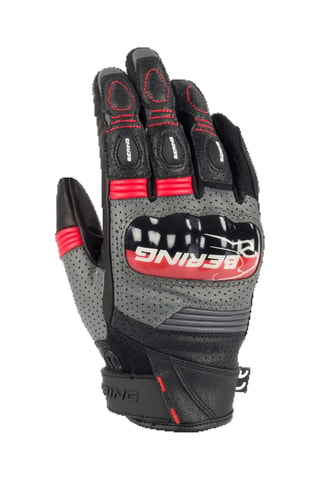 Guantes de piel caprina Lady Axel - Verano - Bering - Gris, negro y rojo