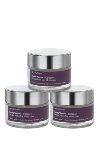 3 cremas de día antiarrugas con veneno de serpiente y colágeno - 3 x 50 ml