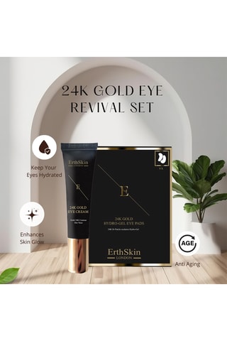 Crema para el contorno de ojos 15 ml y parches de colágeno y oro 24k - 2 productos