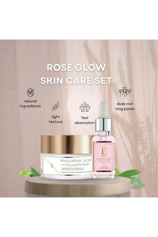 Estuche con ácido hialurónico, colágeno y rosa - 2 productos