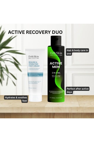Estuche de gel 2 en 1 active men y crema hidratante para pies - 2 productos