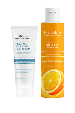 Estuche de gel de ducha Citrus y crema hidratante para pies - 2 productos