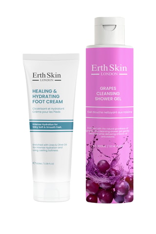 Estuche de gel de ducha Raisins y crema hidratante para pies - 2 productos