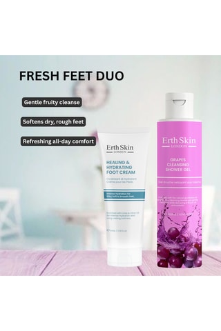 Estuche de gel de ducha Raisins y crema hidratante para pies - 2 productos