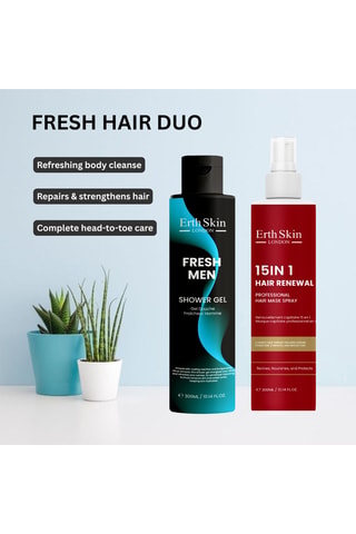 Estuche de gel de ducha fresh men y spray mascarilla capilar - 2 productos