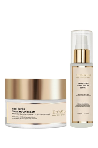 Estuche reparador con crema y sérum de baba de caracol - Piel apagada, seca o estresada - 2 productos