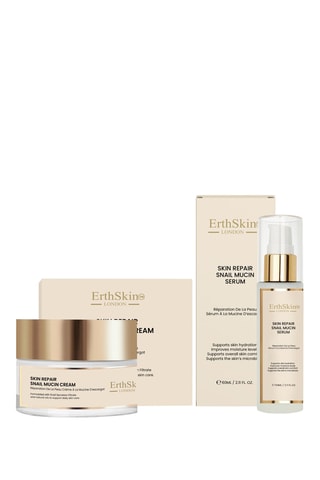 Estuche reparador con crema y sérum de baba de caracol - Piel apagada, seca o estresada - 2 productos