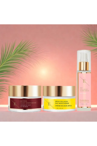 Estuche de tratamiento facial - Crema de día con colágeno SPF 50, tratamiento de noche con retinol, sérum EGF Cell Effect - 3 productos