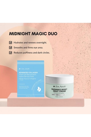 Estuche de crema de noche iluminadora y parches para ojos rejuvenecedores - 2 productos