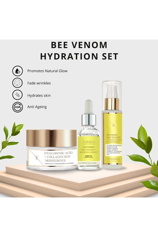 Estuche con veneno de abeja, miel de Manuka, ácido hialurónico y colágeno - 3 productos