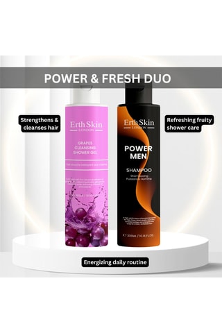 Estuche de champú power men y gel de ducha grapes - 2 productos