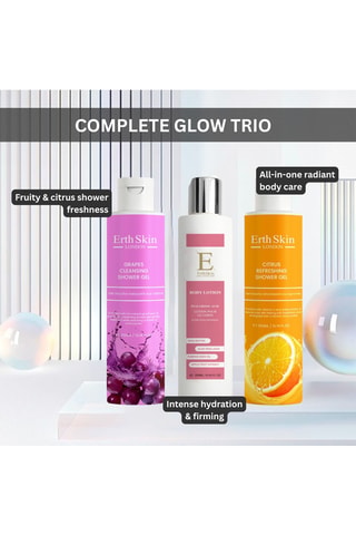 Estuche de gel de ducha y leche corporal con ácido hialurónico y colágeno - 3 productos
