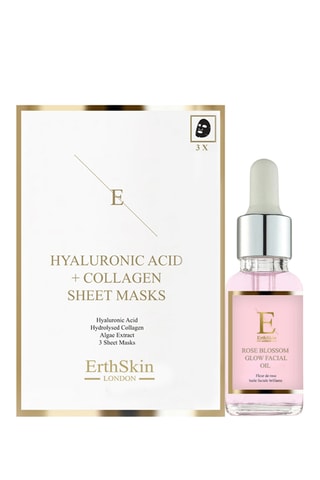 Aceite tratamiento Rose Blossom Glow y mascarilla con ácido hialurónico y colágeno - Para todo tipo de piel